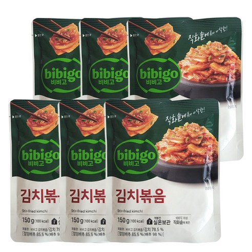 비비고 김치볶음 파우치, 150g, 6개