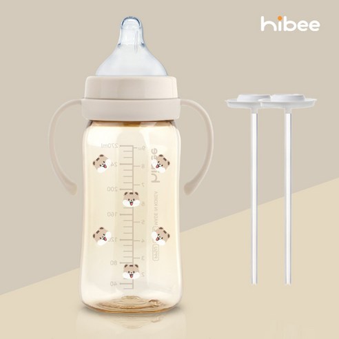 하이비 자기주도젖병 PPSU 270ml 젖병1P+젖꼭지1P+핸들1P+추타입2p or 간편타입2p, 핸들1p/간편타입2p/다람이샌드/젖꼭지 LL(9개월), 1개, 270ml