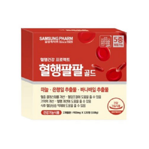 혈행건강 프로젝트 혈행팔팔골드 마늘 은행잎추출물 바나나잎추출물 120정, 1세트, 120정
