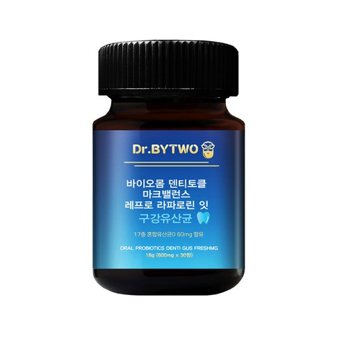 [구강유산균,살균,특허] 닥터바이투 바이오몸 덴티토클 마크밸런스 레프로 라포로린 잇 구강유산균, 2개, 60정