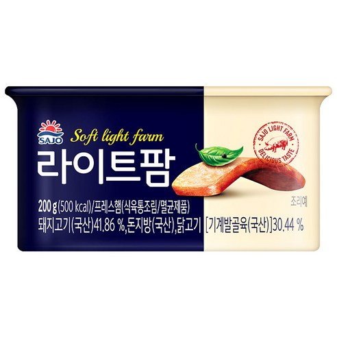[KT알파쇼핑][사조대림] 해표 라이트팜(노캡) 200g 통조림햄/통조림