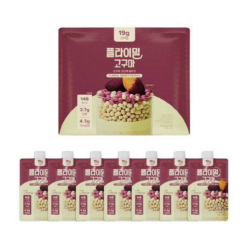 플라이밀 단백질 쉐이크 파우치 고구마 7p, 7개, 45g