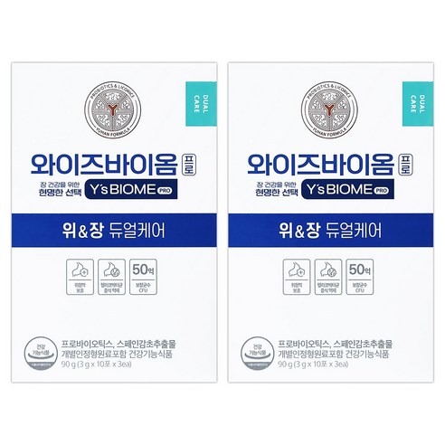 유한양행 와이즈바이옴 프로 듀얼케어 위&장, 3g, 60개