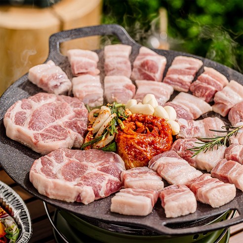 바르돈 국내산 1+한돈 캠핑 커플 목살세트 삼겹살 목살 구성, 1개, 800g