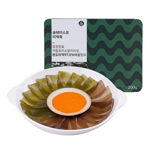 [작심밀도]국내산 저칼로리 해초 미역묵10팩 (묵간장+와사비 포함)