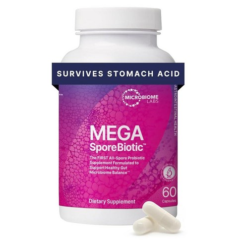 Microbiome Labs MegaSporeBiotic 여성 및 남성용 프로바이오틱스 - 장 소화 포자 기반 프로바이오틱 보관 가능, 여행 친화적, 남성 여성용 프로바이오틱스