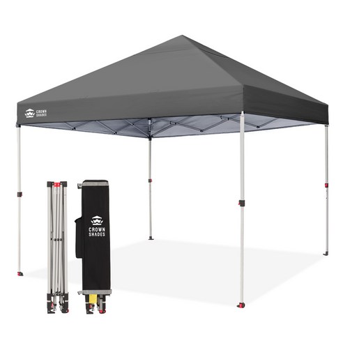 CROWN SHADES 2.5M x 2.5M 원터치 센터락 팝업 캐노피 텐트, 그레이
