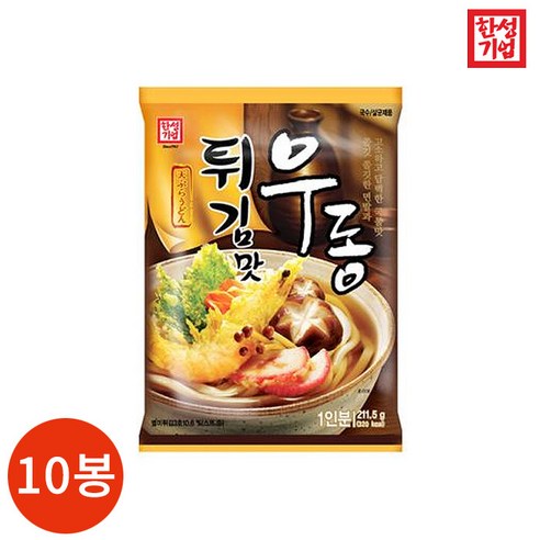 한성기업 튀김맛 우동 (1인분) 212g x 10봉, 211.5g, 10개