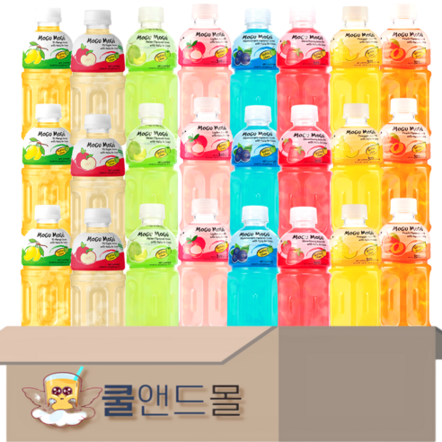 [쿨앤드몰] 모구모구 8종혼합 (망고 +사과 +멜론 +리치 +블랙커런트 +딸기 +파인애플 +복숭아 ), 320ml, 24개