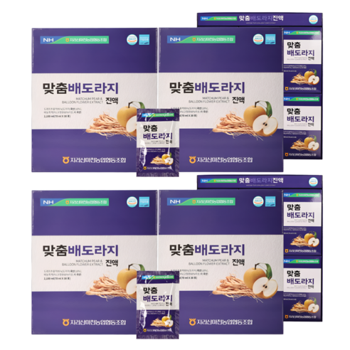 HnF 농협정품 맞춤 배도라지진액 국산 도라지 배 선물용 식약처인증 HACCP, 4개, 2.1L