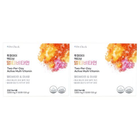 닥터체크 투퍼데이 액티브 멀티비타민 120정 x 2박스, 120정, 2개