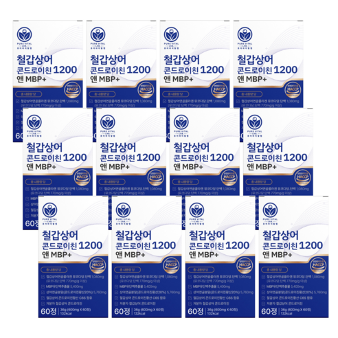 저분자 철갑상어 콘드로이친 1200 6형 식약청 인증 철갑상어연골 c6s mpb 퓨어바이탈랩, 12개, 60정