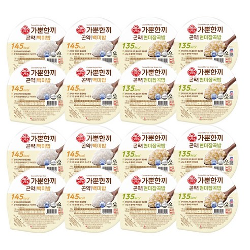 가뿐한끼 곤약밥 130g 2종기획세트(백미밥+현미잡곡밥) 각 8개씩, 2.08kg