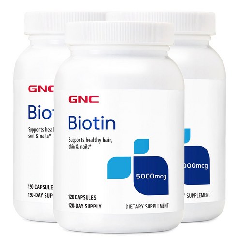 GNC 비오틴 5000mcg 글루텐 프리 무설탕 캡슐
