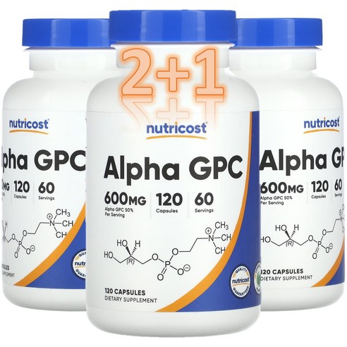 뉴트리코스트 알파 GPC 600mg 캡슐, 120정, 3개