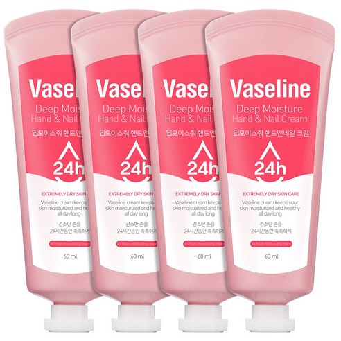 시투와이 바세린 24h 딥 모이스춰 핸드앤네일 크림, 60ml, 4개