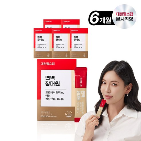 ㅇ대원제약 대원헬스 면역 장대원 프로바이오틱스 아연 비타민B, 60g, 6개