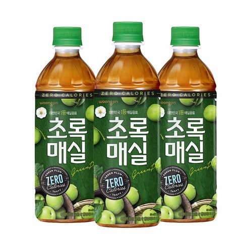 초록매실 제로 500ml , 12개 신상품 제로칼로리 국내산매실과즙