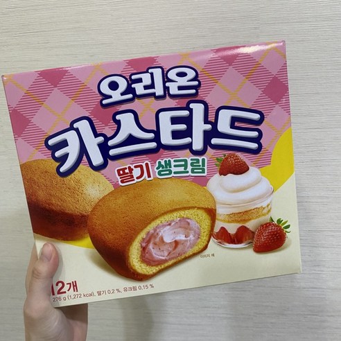 오리온 카스타드 딸기 생크림 12p, 276g, 8개