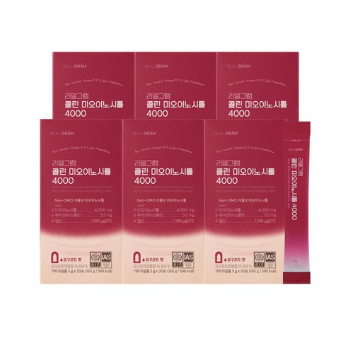 리얼그램 콜린 미오이노시톨 4000 엽산 아연 비타민 요구르트맛