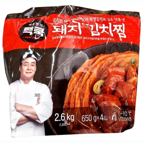 백쿡 백종원의 돼지김치찜 650g 아이스발송, 4개, 650g