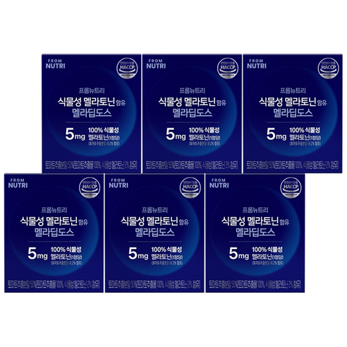 프롬뉴트리 멜라딥도스 식물성 멜라토닌 5mg 30정 6박스