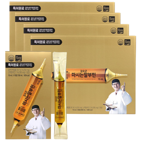 주원생활건강 NEW 김오곤 마시는알부민 더 진해진 알부민+선물용쇼핑백+김오곤녹용홍삼보력환(리뷰이벤트), 120개, 15ml