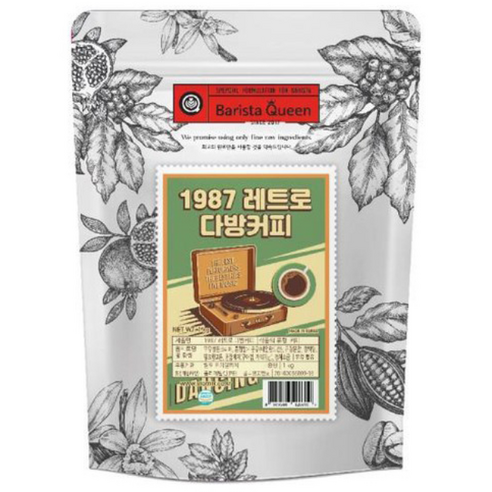 바리스타퀸 1987 레트로 다방커피 파우더, 1kg, 1개입, 1개