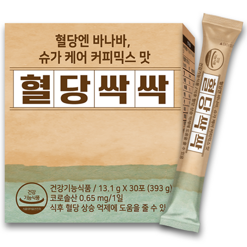 혈당케어 커피믹스 맛 혈당싹싹 건강기능식품 바나바잎 추출물 당뇨 영양제 커피 관리 조절 코로솔산, 1박스, 393g