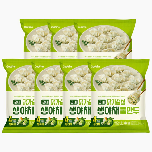 굽네 닭가슴살 생야채 물만두, 7개, 620g