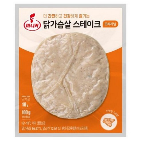마니커 닭가슴살 스테이크 오리지널 100g [냉동], 10개, 100g