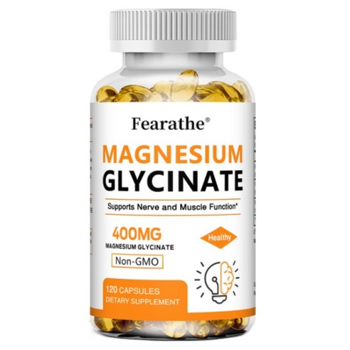 마그네슘 글리신 400mg 미네랄 보충제로 남녀 모두에게 적합하며 자연적인 수면지원과 근육회복, 높은 흡수율, 1개, 60회분