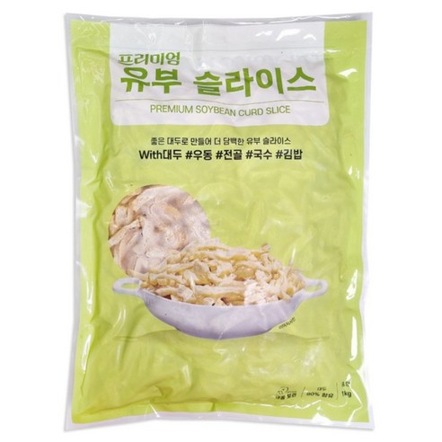 좋은 대두로 만들어 더 담백한 유부 슬라이스, 2개, 1kg