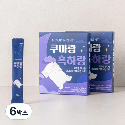 굿나잇 쿠마랑 흑하랑 상추 시럽 스틱, 6박스