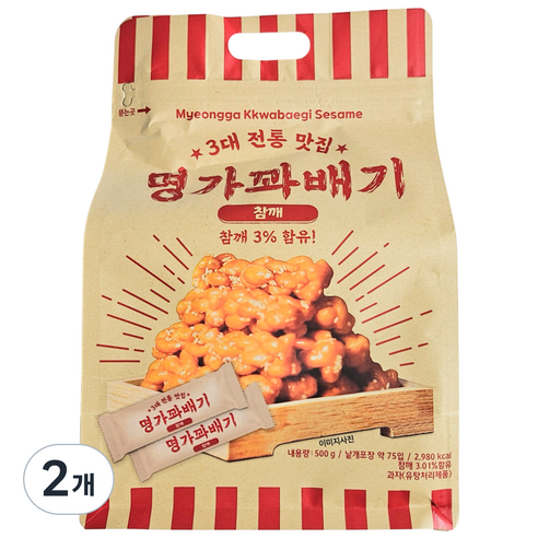 명가꽈배기 참깨 오리지널, 500g, 2개
