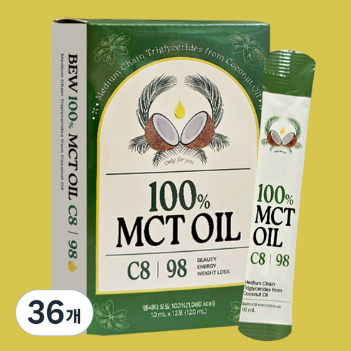 MCT오일 코코넛 엠씨티 MCT 오일 다이어트 비건 기름, 36개, 10ml
