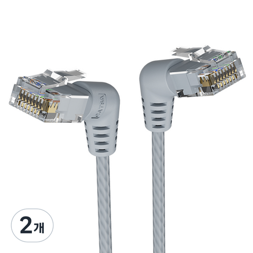 벤션 CAT6A UTP 360도 회전꺽임형 울트라슬림 초고속 기가 랜선 그레이, IBOH