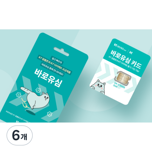 KT 바로유심 알뜰폰 유심칩 USIM (묶음)