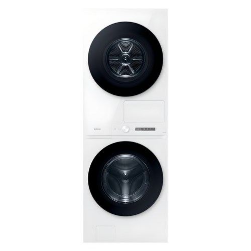 [10% 환급가전] 삼성전자 비스포크 그랑데 AI 원바디 Top Fit 세탁기 + 건조기 WF2117HCWWC 21kg + 17kg 방문설치, 화이트