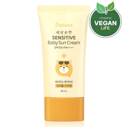 베비언스 유아용 센서티브 워셔블 선크림 SPF50+ PA++++, 80ml, 1개