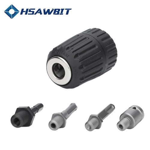 2-13mm 5pcs 드릴척 임팩 렌치 SDS 겸용 육각생크 라운드 생크 원터치키리스척, 1세트