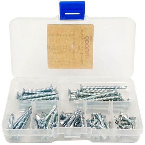 이노공구 직결나사 접시머리 7종 세트 백색 1004, 1세트