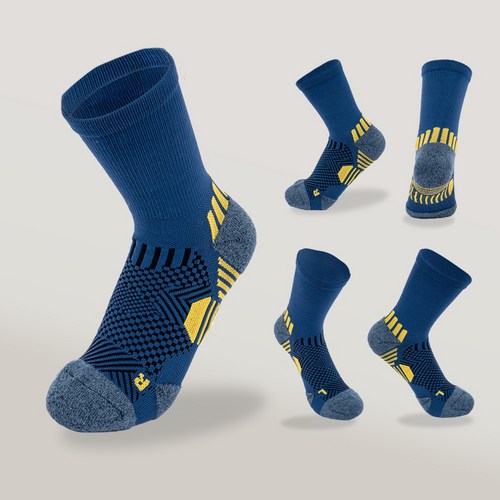 압박 쿠션 등산 러닝 양말 5켤레, 네이비, 중목, 5개