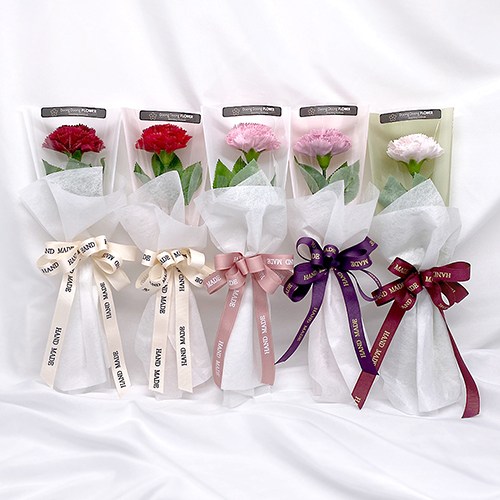 둥둥플라워 비누꽃 한송이 꽃다발 카네이션 어버이날 스승의날 핸드메이드 꽃선물, 레드와인 (미니사이즈), 1개