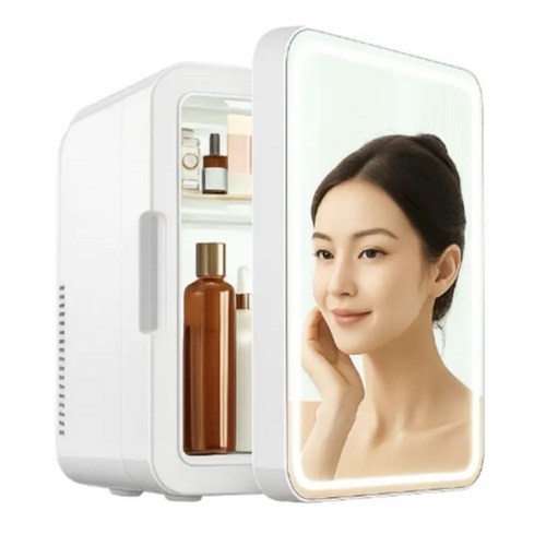 에인젤 화장품냉장고 12L 대용량 LED 미러 조명 저소음 소형 보관함, 1개
