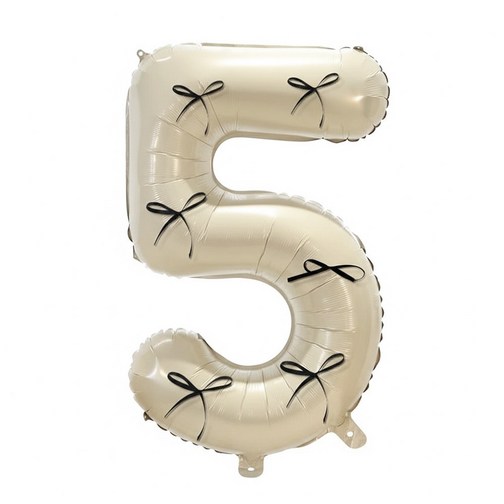 블링살롱 발레코어무드 블랙 리본 대형 숫자 풍선 감성 홈파티 생일 파티용품