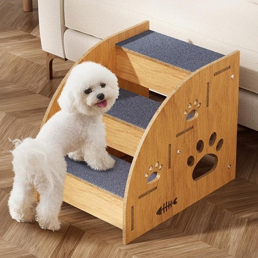 HANTAO 강아지 원목 계단 4단 3단 2단 반려동물 스텝