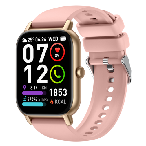 Donerton P66 통화가능 스마트워치 46.99mm 한글판 운동시계, 블루투스, 4.699cm, 핑크색