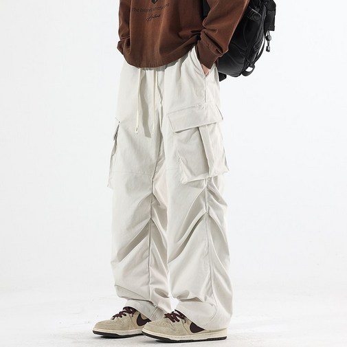 FINAL SENSE남성 루즈 와이드 스트레이트 팬츠 드레이프감 입체 디자인 캐주얼 워크팬츠 봄가을용