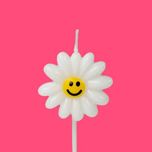 스마일 데이지 디자인 초 1팩5개 생일 초 파티 케익 케이크 토퍼 특이한 모양 귀여운 재미있는 이벤트 캔들, 5개